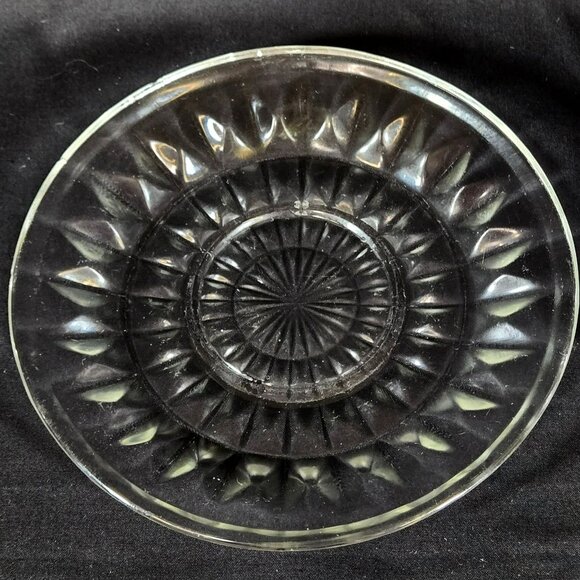 Vintage 70s Avon Fostoria Clear Cut Crystal Butter Dessert Covered Dish - Picture 2 of 9